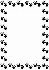 Paw Cat Cliparts Prints Print Clip Border Frame Paws Borders Clipart sketch template