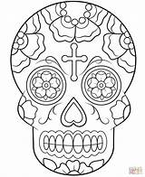 Coloring Calavera Skull Sugar Pages Printable sketch template