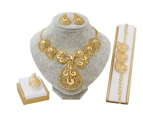 dubai gold jewelry sets  women bridal jewelry butterfly necklace