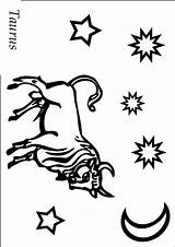 Taurus Tauro Ausdrucken Sternzeichen Hellokids Ausmalen Signos Zodiaco sketch template