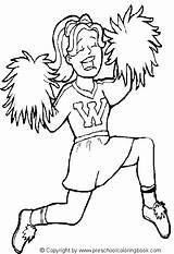 Color Coloring Pages Cheerleader Cheerleading Sports Printable Kids Sheets Print Sheet sketch template
