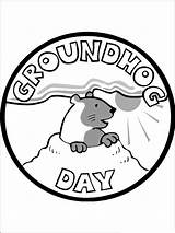 Coloring Groundhog Pages Printable Color sketch template