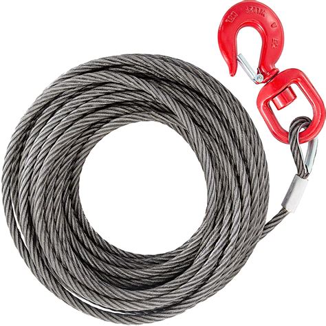 amazoncom bestequip galvanized steel winch cable    wire rope  hook  lbs