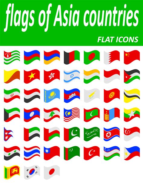 flags  asia countries flat icons vector illustration  vector art  vecteezy