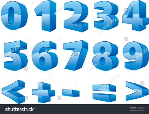vector illustration   glossy blue numbers  shutterstock
