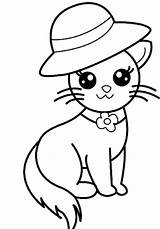 Kucing Mewarnai Kartun Lucu Hewan Warna Tk Binatang Mewarna Bertopi Buku Digambar Mudah Sketsa Paud Kunjungi Imut Halaman Aneka Berlatih sketch template