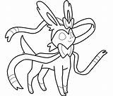 Pokemon Sylveon Eevee Coloring Pages Evolutions Printable Evolution Drawing Color Print Cute Espeon Pikachu Kids Getcolorings Getdrawings Adults Pag Easy sketch template