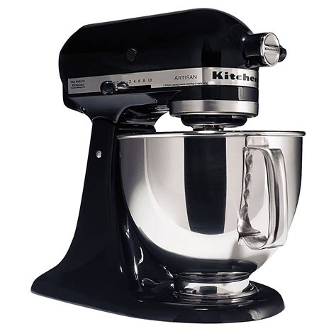 kitchenaid ksmpsob artisan series onyx black  quart stand mixer