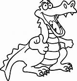 Crocodile Coloring Alligator Outline Pages Baby Happy Cute Clipartmag Getcolorings sketch template