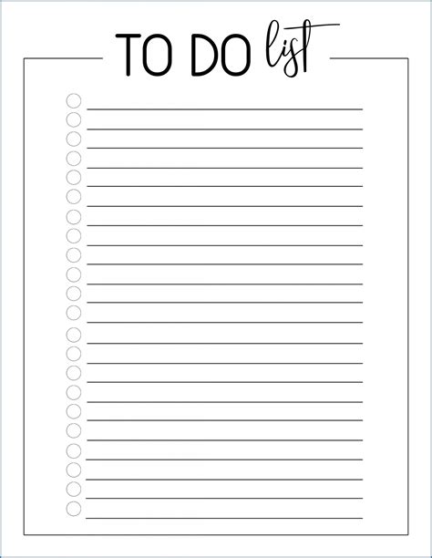 list printable template templateral