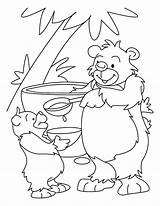 Coloring Bear Baby Honey Asking Mother Pages His sketch template