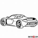 Sketchok Step Carrera Porsche Gt Rear Draw sketch template