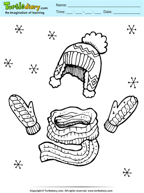 winter clothes coloring sheet turtle diary