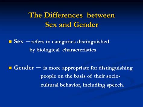 ppt the differences between sex and gender powerpoint presentation