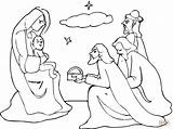 Coloring Jesus Wise Men Pages Three Mary Kings Christmas Joseph Religious Drawing Came Kids Printable Color Wisemen Star Children Preschool sketch template