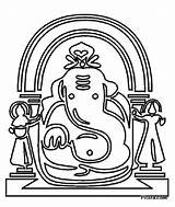 Ganesha Pitara sketch template