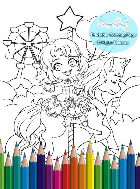 day   fun fair single  coloring page dreamchaserart