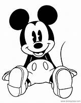 Mickey Classic Mouse Coloring Pages Sitting Down Disneyclips sketch template