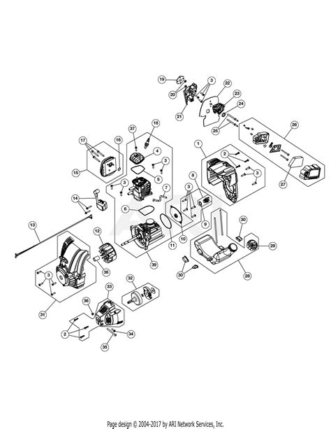 troy bilt tbec akg  akg tbec  parts diagram  engine assembly