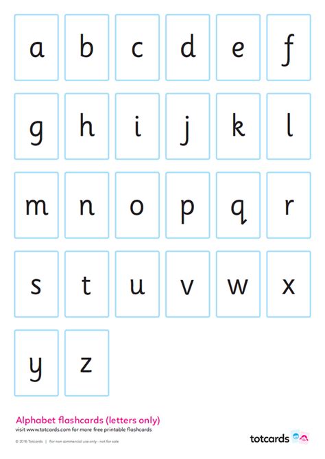 printable printable lowercase alphabet flash cards