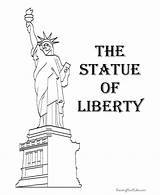 Coloring Liberty Statue Pages Printable Color Kids Symbols Sheets American Lady Clipart History Facts Patriotic 4th Print July Easter America sketch template
