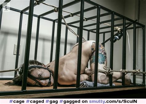 Cage Caged Gag Gagged Nude Naked Tattoo Tattoed Bondage Bdsm