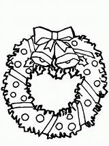 Christmas Coloring Pages Bells Wreaths Wreath Library Clipart Colour sketch template