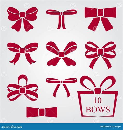 bow shapes set stock vector illustration  collection