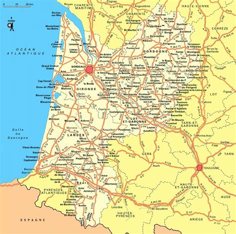 large aquitaine region maps     print high