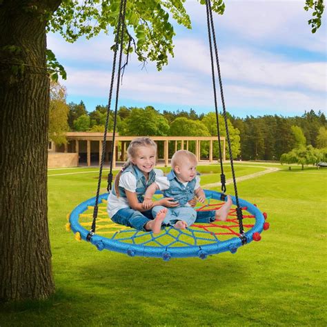 joymor kids tree saucer swing net swing set accessories  hooks rope