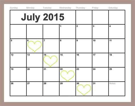 printable july calendar easy print