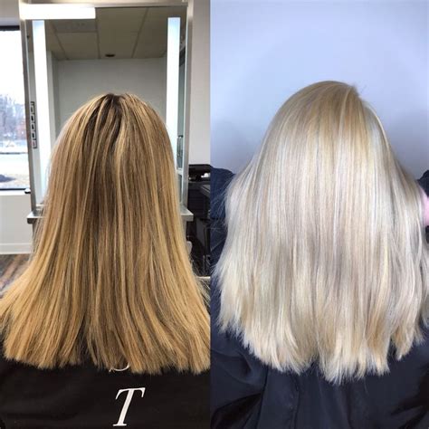 Before And After Blonde Bleach Out And Tone Used Fanola No Yellow