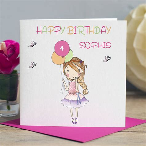 girls birthday card  lisa marie designs notonthehighstreetcom