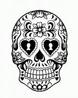 Skull Coloring Sugar Dead Pages Printable Easy Skulls Drawings Grateful Muertos Los Dia Colouring Drawing Mask Bones Cool Bears Mexican sketch template