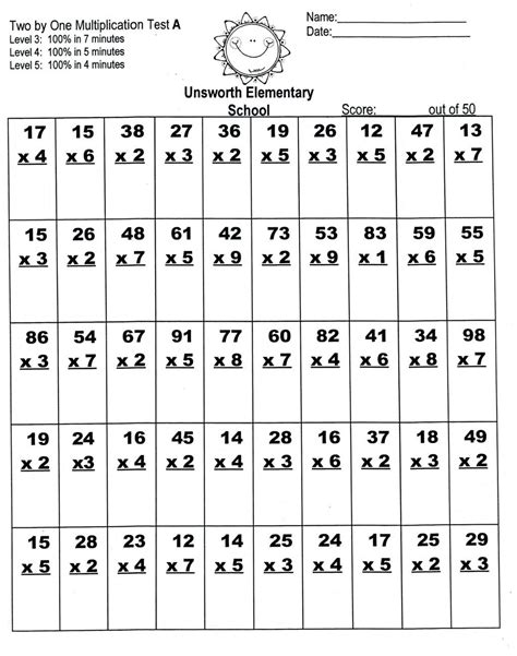 multiplication worksheets  grade printablemultiplicationcom