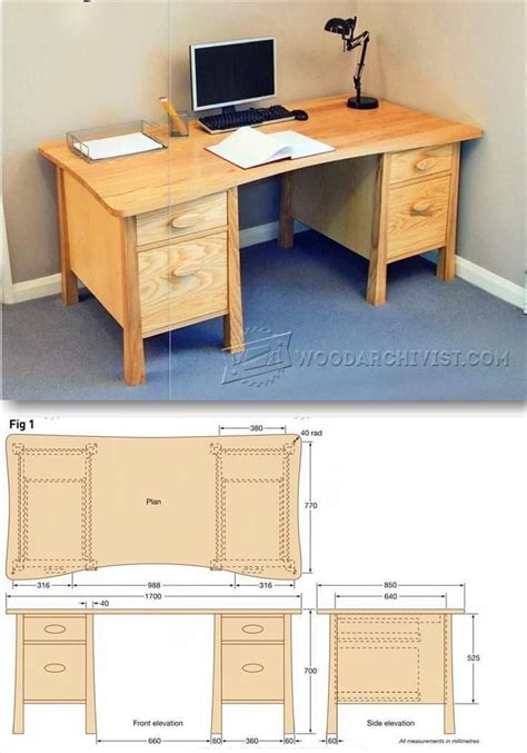 twin pedestal desk plans furniture plans  projects woodarchivistcom woodworking desk