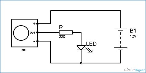 pir sensor based motion detectorsensor circuit circuit diagram motion detector electronics