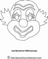 Clown Mask Coloring Kids Crafts Halloween Printable Masks Pages Circus Template Clowns Craft Templates Face Sheet Colouring Use Digital Color sketch template