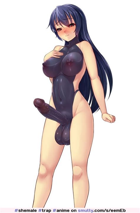 when swimsuit cant hide all hers goods shemale trap anime manga hentai futa futanari dickgirl