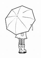 Umbrella Spring Holding Hercrochet sketch template