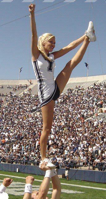 Byu Cheerleader Cheerleading Cheer Football Stunt Heel Stretch