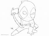 Deadpool Chibi Coloring Marvel Pages Fan Kids Printable sketch template