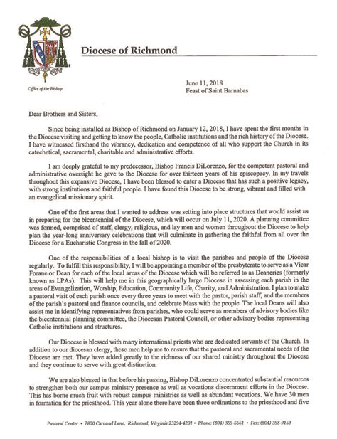 confirmation letter  bishop letter  recommendation