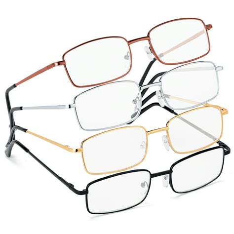 classic metal frame reading glasses set of 4