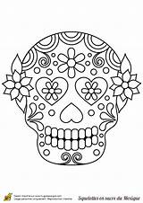Mort Mexicain Sucre Tete Squelette Annee Hugolescargot Colorier Coloriages Tête Mexicaine Mexique Amusant Calaveras sketch template