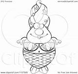Mermaid Plump Clipart Cartoon Outlined Coloring Vector Cory Thoman Royalty sketch template