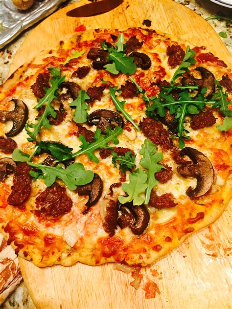 sausage and mushroom pizza impromptu friday nights