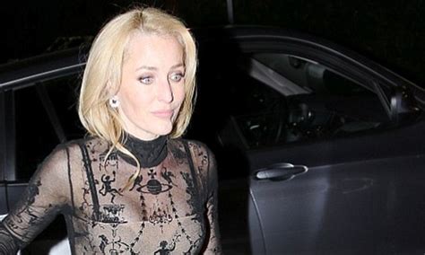 gillian anderson wears see through gown as she parties with suki waterhouse daily mail online