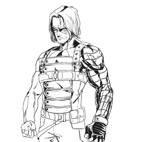 winter soldier arm pattern sketch coloring page