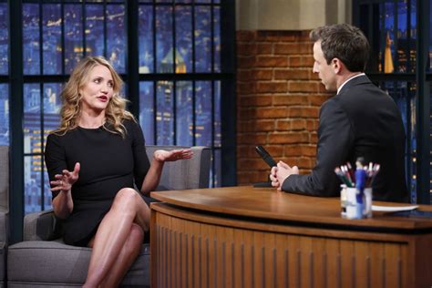 cameron diaz at late night with seth meyers hawtcelebs